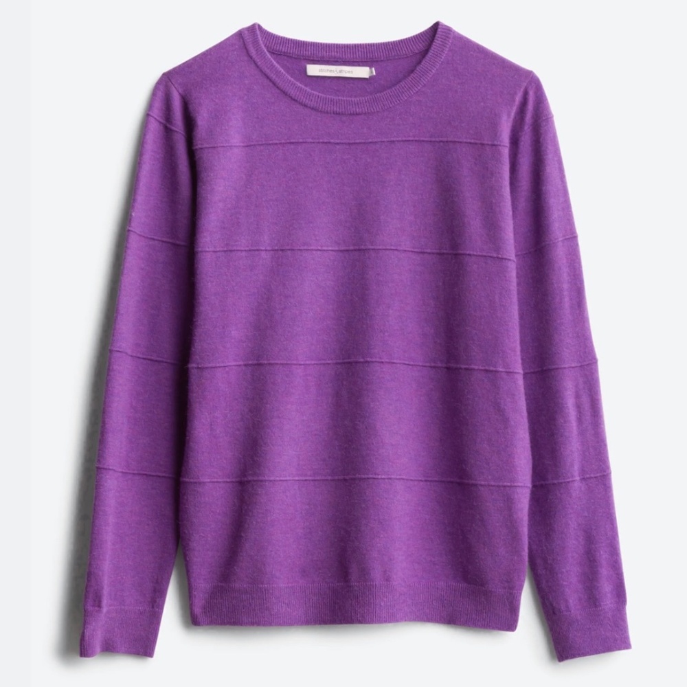 Stitches & Stripes Bardi Textured Sweater XL Purple Crew Neck Pullover EUC